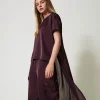 Asymmetrische Bluse Aus Satin Und Georgette