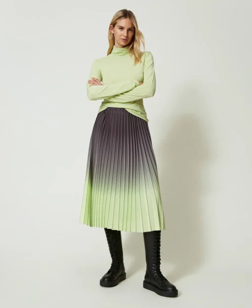 Bedruckter Plisseerock Aus Georgette
