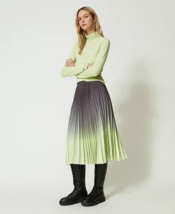 Bedruckter Plisseerock Aus Georgette