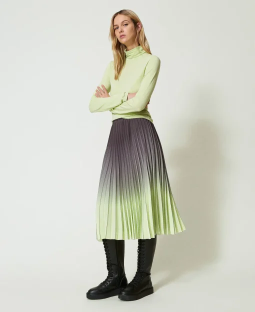 Bedruckter Plisseerock Aus Georgette