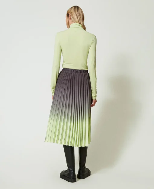 Bedruckter Plisseerock Aus Georgette
