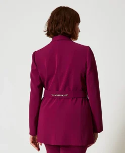 Blazer Mit Gürtel „Oval T“-Kettchen