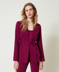 Blazer Mit Gürtel „Oval T“-Kettchen