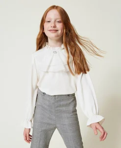 Bluse Aus Crêpe De Chine Mit Jabot