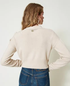 Cardigan Aus Wollmischung Mit Volants