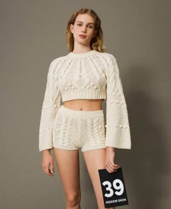 Cropped-Pullover Aus Wolle