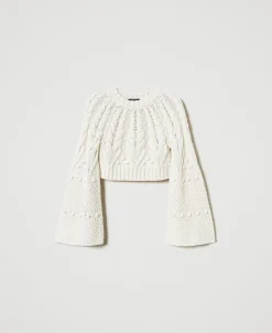 Cropped-Pullover Aus Wolle