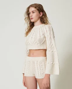 Cropped-Pullover Aus Wolle