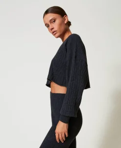 Cropped-Pullover Aus Wollmischung