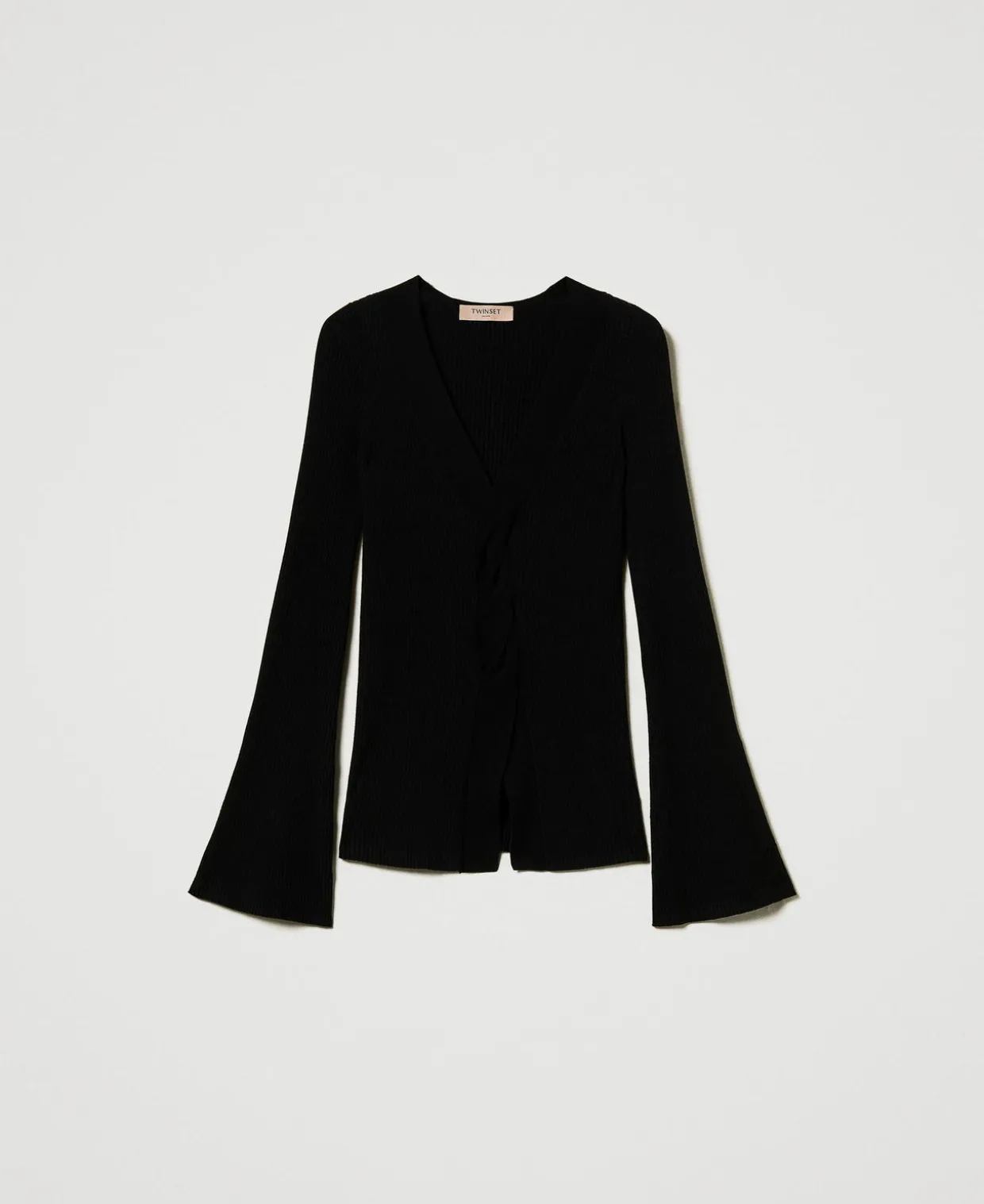 Figurbetonter Pullover Mit Rippenmuster Und Überkreuzung