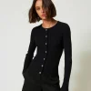 Gerippter Cardigan Mit Nieten