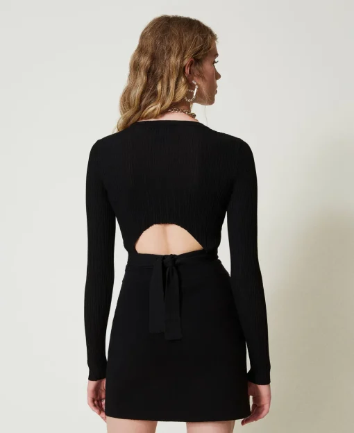 Gerippter Pullover Mit Schleife
