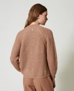 Gerippter Pullover Mit Zöpfen