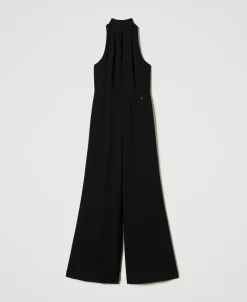 Halterneck-Jumpsuit Aus Crêpe-Cady