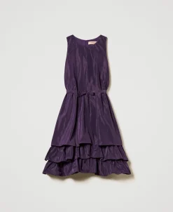 Kurzes Kleid Aus Taft Mit Volants