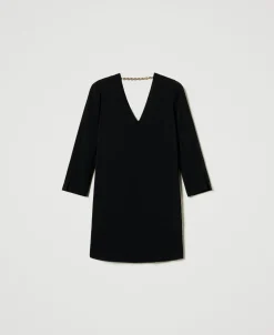 Kurzes Kleid Mit Volant Und „Oval T“-Kettchen