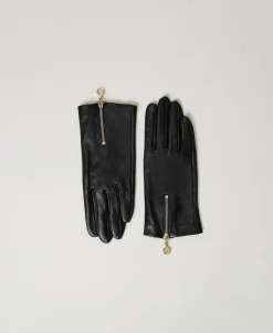 Lederhandschuhe Mit Reißverschluss Und Oval T