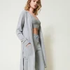 Maxicardigan Aus Wolle-Lurex-Mischung