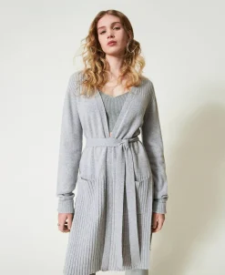 Maxicardigan Aus Wolle-Lurex-Mischung