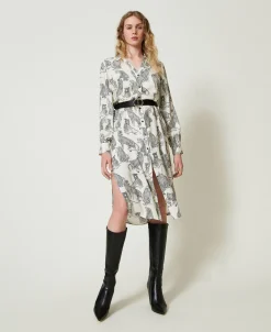 Midikleid Aus Jacquard Mit Jaguarprint