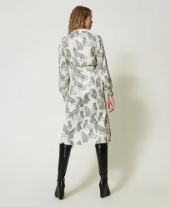 Midikleid Aus Jacquard Mit Jaguarprint