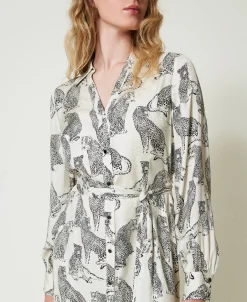 Midikleid Aus Jacquard Mit Jaguarprint