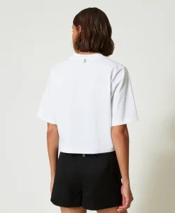 MYFO Kasten-T-Shirt Mit Print Und Pailletten
