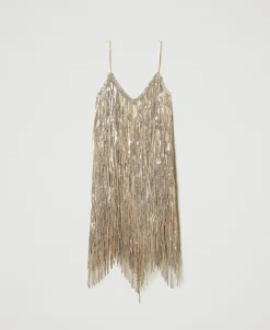 MYFO Minikleid Mit Paillettenfransen