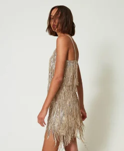 MYFO Minikleid Mit Paillettenfransen