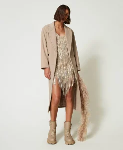 MYFO Minikleid Mit Paillettenfransen