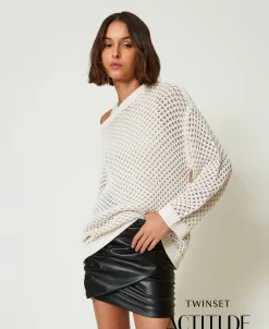 MYFO Oversize-Netzpullover Mit Lurex