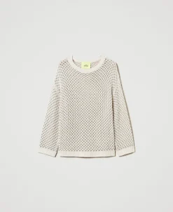 MYFO Oversize-Netzpullover Mit Lurex