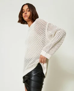 MYFO Oversize-Netzpullover Mit Lurex