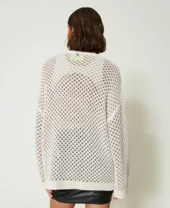 MYFO Oversize-Netzpullover Mit Lurex