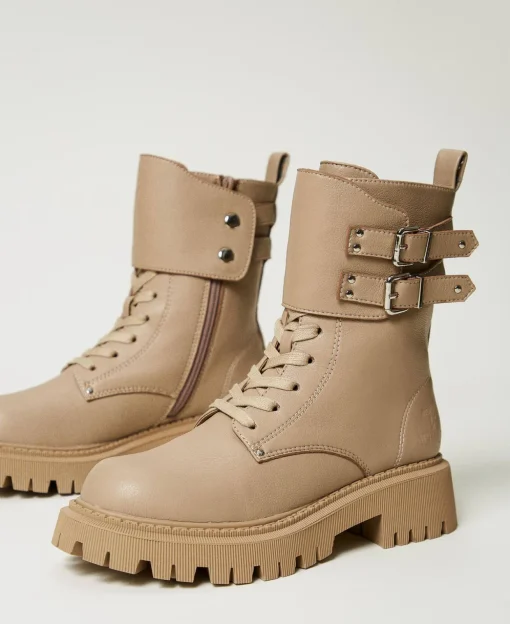 MYFO Schnürstiefelette Mit Zwei Riemen