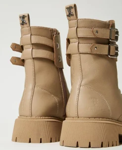 MYFO Schnürstiefelette Mit Zwei Riemen