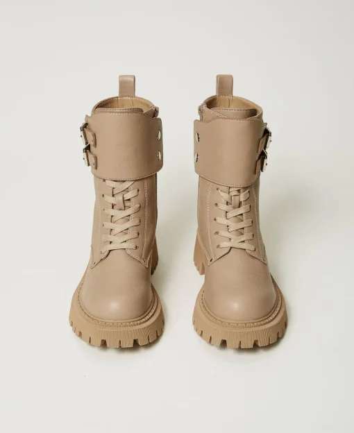 MYFO Schnürstiefelette Mit Zwei Riemen