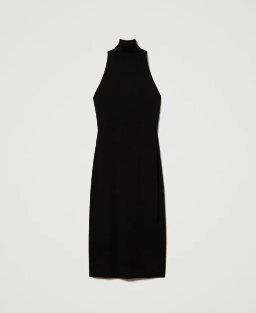 Neckholder-Midikleid Aus Gestrick