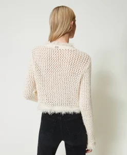 Netzpullover Aus Jacquard