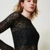 Pullover Aus Jacquard In Spitzenoptik
