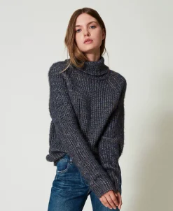Pullover Aus Mehrfarbigem Garn Mit Lurex