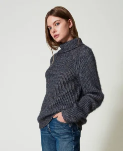 Pullover Aus Mehrfarbigem Garn Mit Lurex