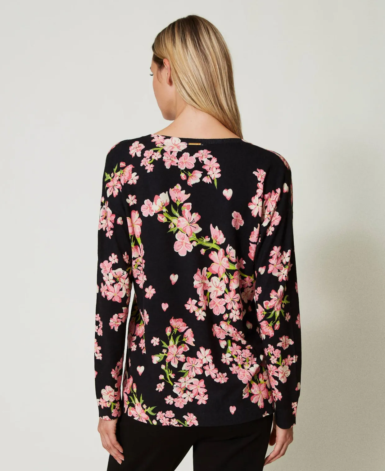 Pullover Mit Blumenprint Und Spitze