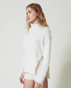 Rollkragenpullover Aus Angoramischung Mit Perlen