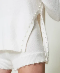 Rollkragenpullover Aus Angoramischung Mit Perlen