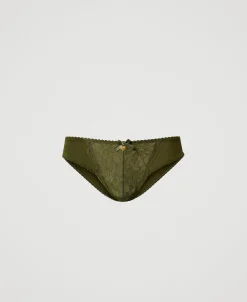 Slip Aus Spitze Und Charmeuse