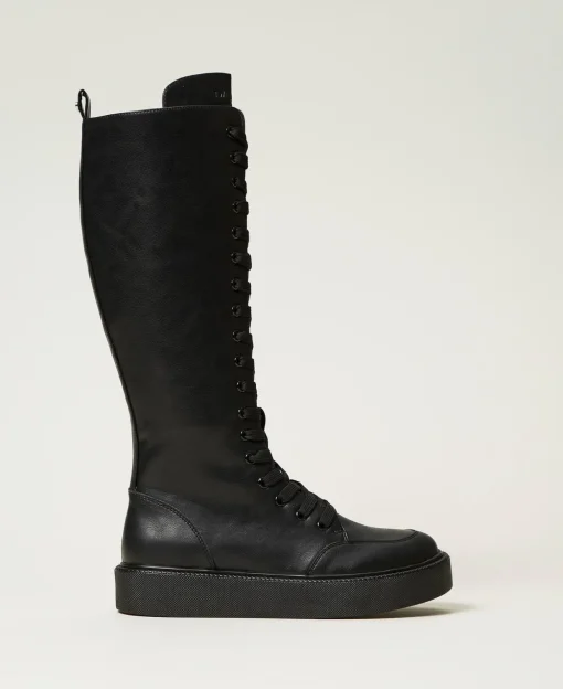 Sneaker-Boots Mit Schnürung