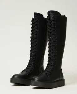 Sneaker-Boots Mit Schnürung