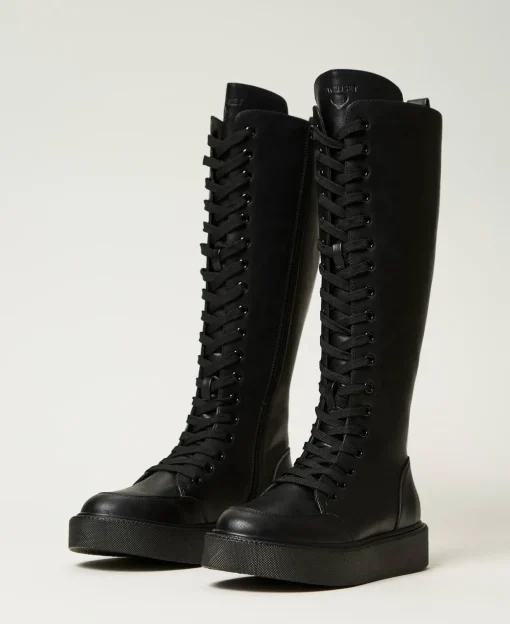 Sneaker-Boots Mit Schnürung