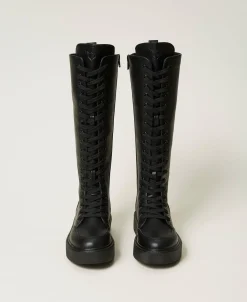 Sneaker-Boots Mit Schnürung